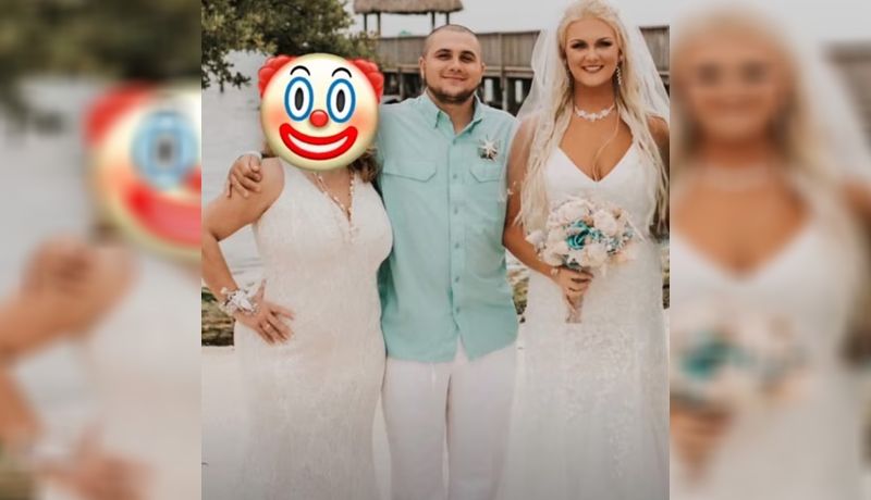 Suegra usa vestido idéntico al de la novia en boda de su hijo Suegra usa vestido idéntico al de la novia en boda de su hijo